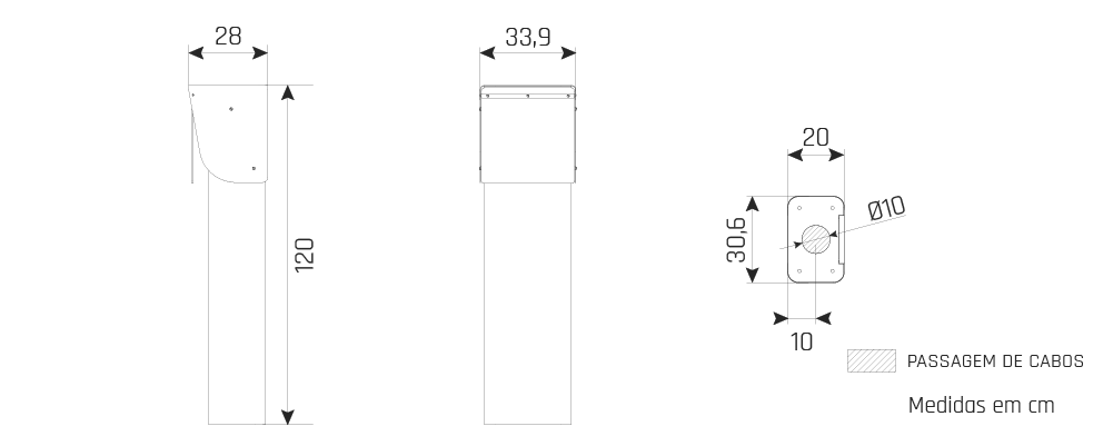 Estrutura Bastidor Simples E - Desenho técnico