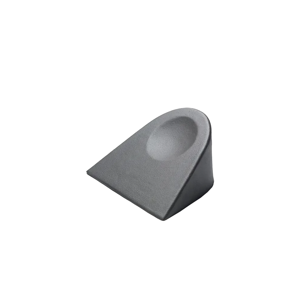 Vesúvio dissuasor em forma de calço, com superfície inclinada em ferro fundido e cavidade oval no topo